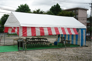 地鎮祭のテント